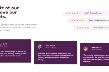 Screenshot of social proof section.