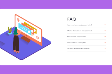 Screenshot of FAQ Accordion card.